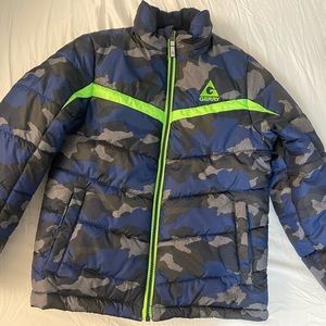 New never worn Boy Gerry Blue Camo Print Ski Winter Jacket Size 10-12